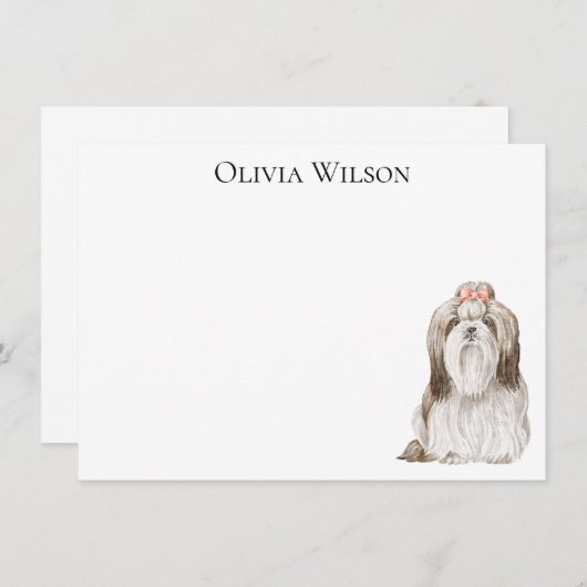 犬パーソナライズされた文具 ノートカード (正面/裏面)