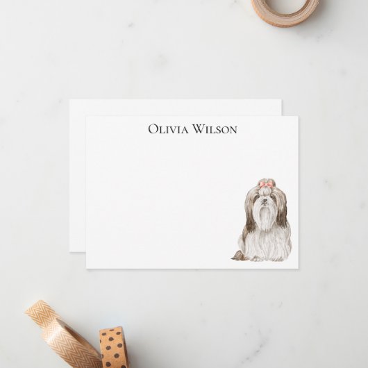 犬パーソナライズされた文具 ノートカード (正面/裏面インサイチュ)