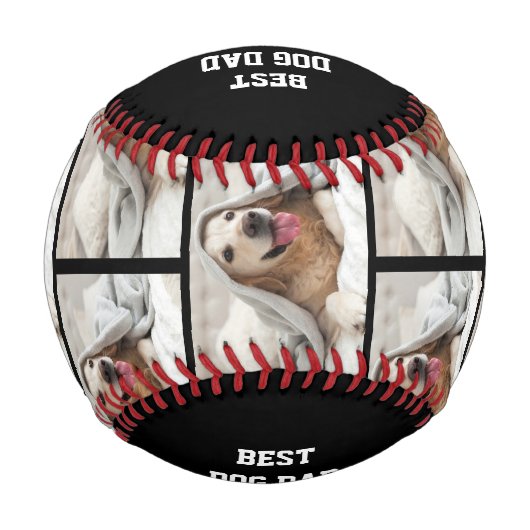 犬パーソナライズされた最高ののパパ 野球ボール (裏面)