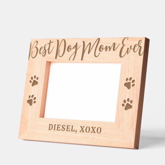 犬パーソナライズされた最高のの母 レーザー彫刻フレーム (左)