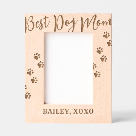 犬パーソナライズされた最高のの母 レーザー彫刻フレーム (正面)