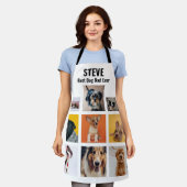 犬パーソナライズされた最高のパパエバーフォトコラージエプロン エプロン (着用した状態)