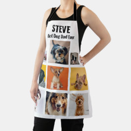 犬パーソナライズされた最高のパパエバーフォトコラージエプロン エプロン
