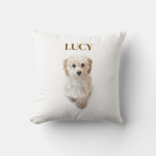 犬パーソナライズされた枕 – 名前をカスタムする&ペットデザイン クッション (正面)