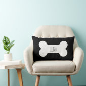 犬パーソナライズされた枕、犬の骨の枕、黒Lu ランバークッション (椅子)