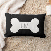 犬パーソナライズされた枕、犬の骨の枕、黒Lu ランバークッション (ブランケット)