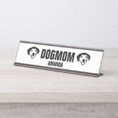 犬パーソナライズされた母のカスタム デスクネームプレート (正面)