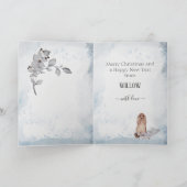 犬パーソナライズされた母コッカースパニエル犬クリスマス シーズンカード (内部)