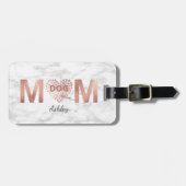 犬パーソナライズされた母バラ金ゴールドポー印刷ハート ラゲッジタグ (正面横)