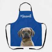 犬パーソナライズされた母パパプレゼント写真付き エプロン (正面)