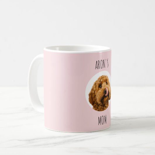 犬パーソナライズされた母フォトマグ | カスタム コーヒーマグカップ (正面左)