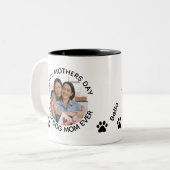 犬パーソナライズされた母ペットフォトハッピー母の日 ツートーンマグカップ (正面左)