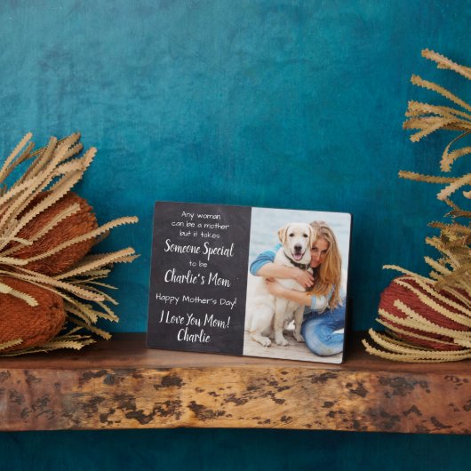 犬パーソナライズされた母ペット写真母の日 フォトプラーク (側面)