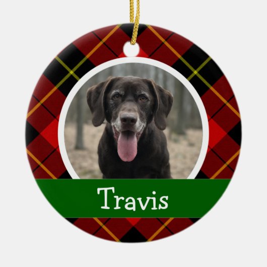 犬パーソナライズされた犬のペット写真 セラミックオーナメント (正面)