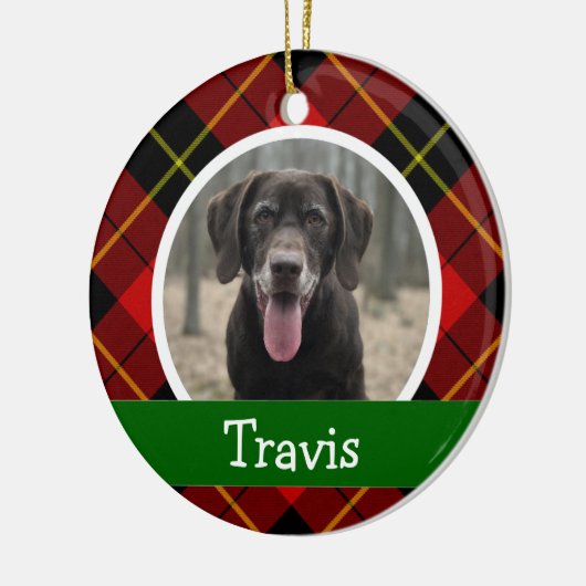 犬パーソナライズされた犬のペット写真 セラミックオーナメント (左)
