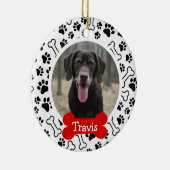 犬パーソナライズされた犬のペット写真 セラミックオーナメント (右)