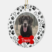 犬パーソナライズされた犬のペット写真 セラミックオーナメント (左)