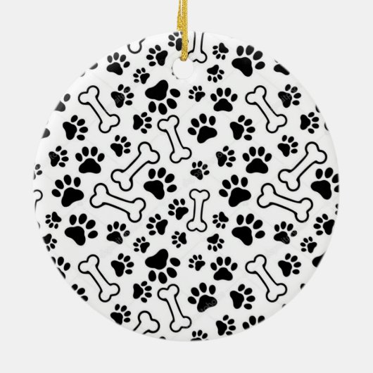 犬パーソナライズされた犬のペット写真 セラミックオーナメント (裏面)