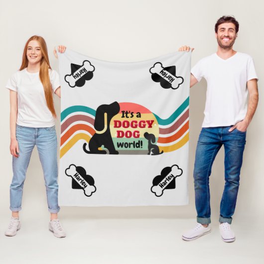 犬パーソナライズされた犬のペット名 フリースブランケット (インサイチュ)