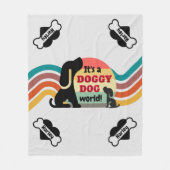 犬パーソナライズされた犬のペット名 フリースブランケット (正面)