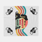 犬パーソナライズされた犬のペット名 フリースブランケット (正面(横))