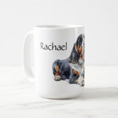 犬パーソナライズされた犬 コーヒーマグカップ (正面左)