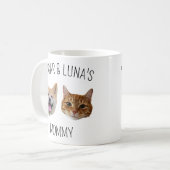 犬パーソナライズされた猫顔マグカップ、ママのためのマグギフト コーヒーマグカップ (正面左)