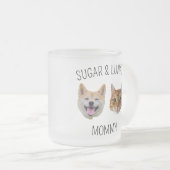 犬パーソナライズされた猫顔マグカップ、ママのためのマグギフト フロストグラスマグカップ (正面右)