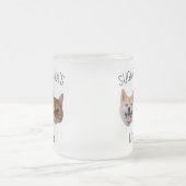 犬パーソナライズされた猫顔マグカップ、ママのためのマグギフト フロストグラスマグカップ (中央)