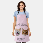 犬パーソナライズされた猫顔写真かわいい母へのプレゼント エプロン (着用した状態)