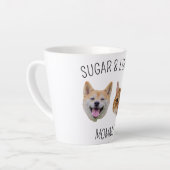 犬パーソナライズされた猫顔写真かわいい母へのプレゼント カフェラテマグ (左アングル)