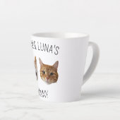 犬パーソナライズされた猫顔写真かわいい母へのプレゼント カフェラテマグ (右アングル)