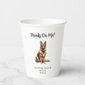 犬パーソナライズされた結婚の 紙コップ (裏面)
