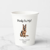犬パーソナライズされた結婚の 紙コップ (正面)