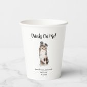 犬パーソナライズされた結婚の 紙コップ (裏面)