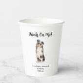 犬パーソナライズされた結婚の 紙コップ (正面)