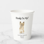 犬パーソナライズされた結婚の 紙コップ (裏面)