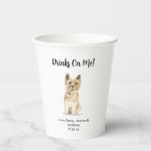 犬パーソナライズされた結婚の 紙コップ (正面)