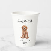 犬パーソナライズされた結婚の 紙コップ (正面)