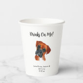 犬パーソナライズされた結婚の 紙コップ (裏面)