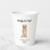 犬パーソナライズされた結婚の 紙コップ (正面)
