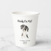 犬パーソナライズされた結婚の 紙コップ (正面)