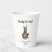 犬パーソナライズされた結婚の 紙コップ (正面)