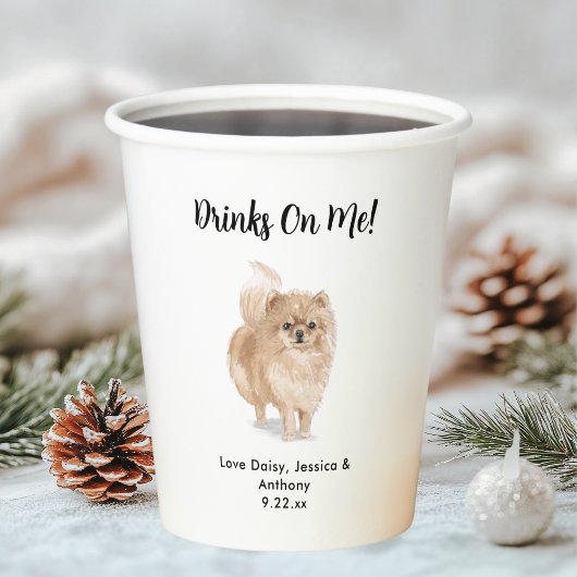 犬パーソナライズされた結婚の 紙コップ