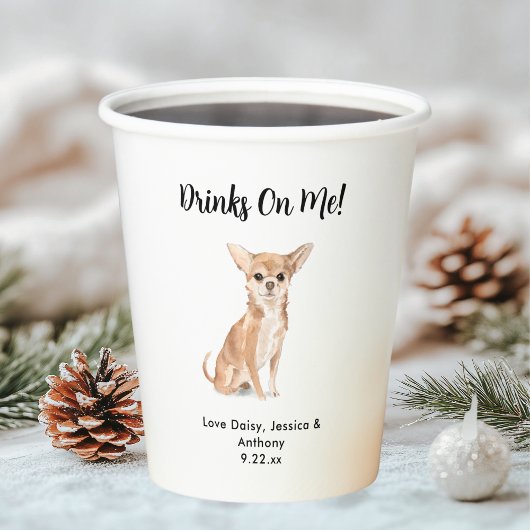 犬パーソナライズされた結婚の 紙コップ