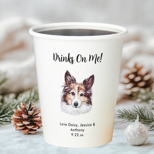 犬パーソナライズされた結婚の 紙コップ