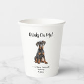 犬パーソナライズされた結婚の 紙コップ (正面)