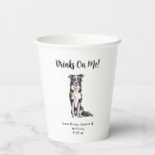 犬パーソナライズされた結婚の 紙コップ (裏面)