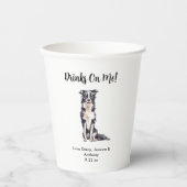 犬パーソナライズされた結婚の 紙コップ (正面)