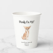 犬パーソナライズされた結婚の 紙コップ (裏面)